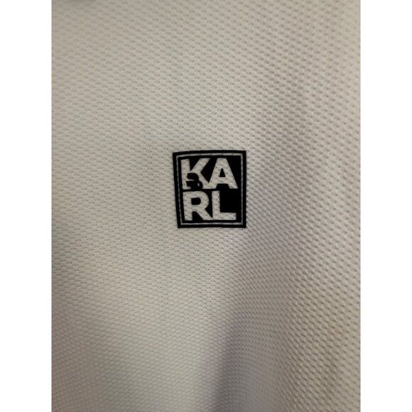 Karl Lagerfeld White & Black Performance Short Sleeve Polo Shirt Men's Large - Picture 3 of 6